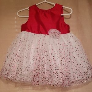 Red white and silver holiday dress 12 months
